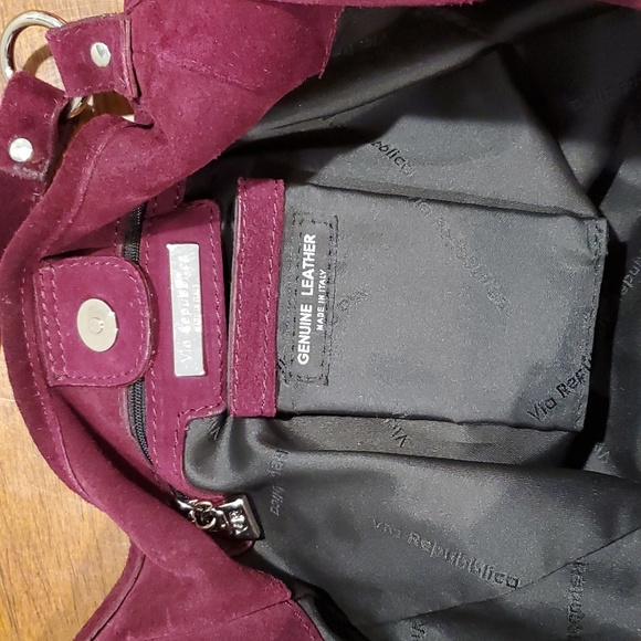 VIA Repubblica purple suede slouch bag - Picture 12 of 14